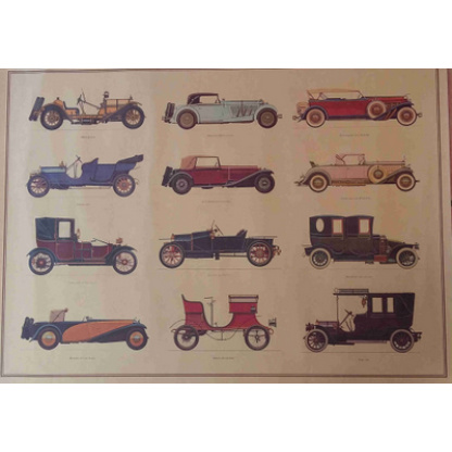 Vintage cars distressed poster.