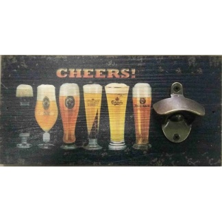 Cheers, Beer wall plaque/ Bottle cap opener