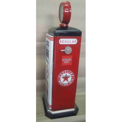 Gasoline Texaco model tin petrol pump storage cabinet & clock.