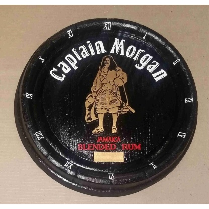 Captain Morgan Jamaica Blended Rum large barrel end. 37cm diameter.