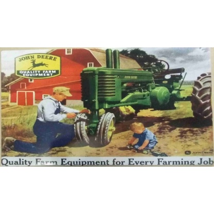 John Deere Quality Farm Equipment BIG metal sign.