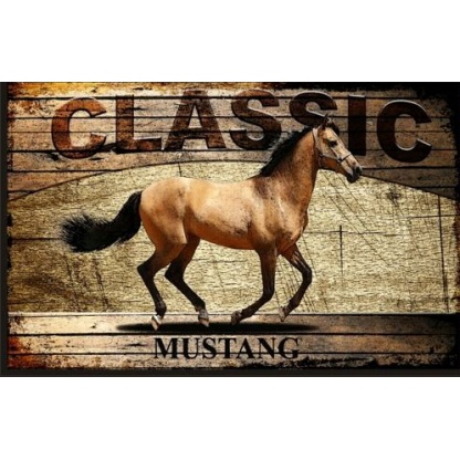 Classic Mustang, Horses BIG Metal sign.