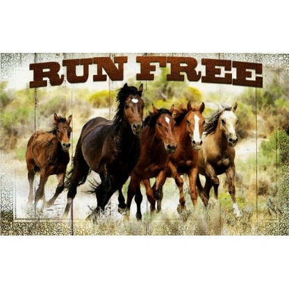 Run Free, Horses BIG Metal sign.