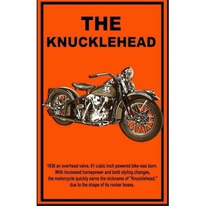 Harley-Davidson,The Knuckle head BIG metal sign.