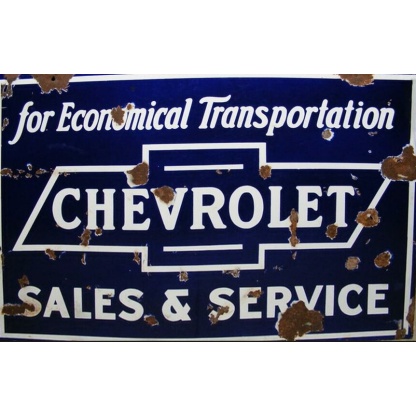 Chevrolet sales and service BIG metal sign. 67 x 40cm