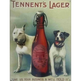 Tennents Lager Beer metal sign