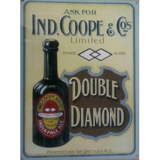 Ind. Coope Double Diamond Beer metal sign