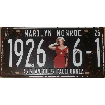 Marilyn Monroe metal license plate