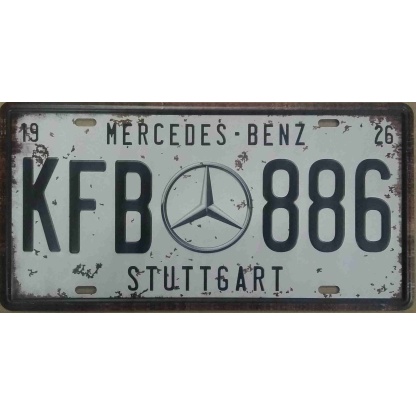 Mercedes Benz Stuttgart metal license plate