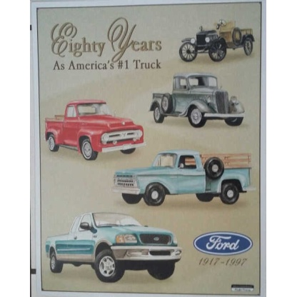 Ford Pickup trucks 80 years metal sign