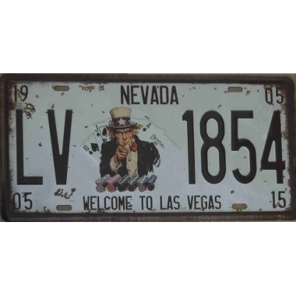 Nevada metal license plate