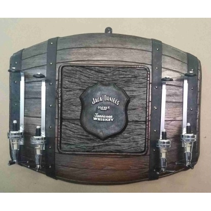 Jack Daniel's Barrel, 4 units optic spirit tot measure dispenser. Wall Hanging
