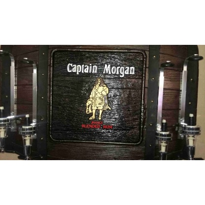 Captain Morgan Barrel, 4 units optic spirit tot measure dispenser. Wall Hanging