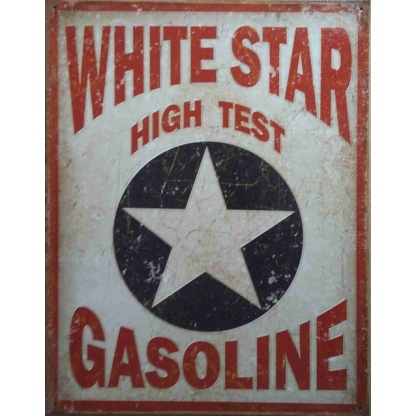 White Star gasoline tin sign