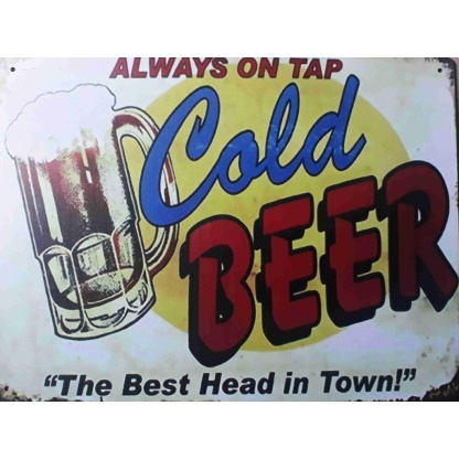 beer vintage metal sign