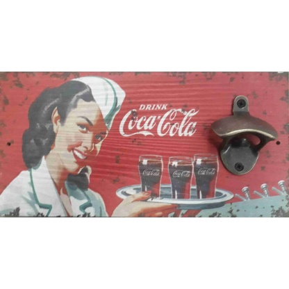 Drink Coca-cola wall plaque/beer Bottle cap opener.