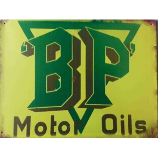 BP Motor Oil distressed vintage style metal sign