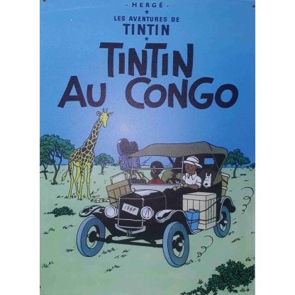 Tintin Au Congo comics metal sign.