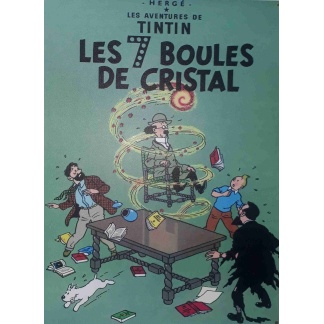 Tintin Les 7 Boules De Cristal comics metal sign.