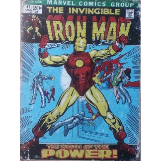 Iron Man comics metal sign