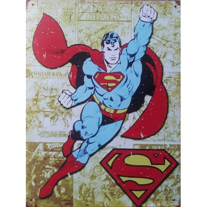 Superman comics metal sign