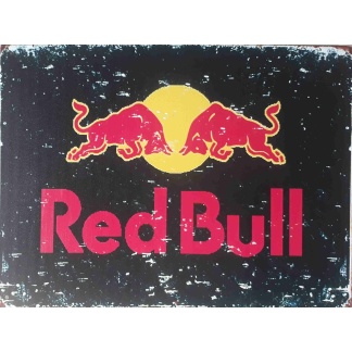 Red bull vintage metal sign