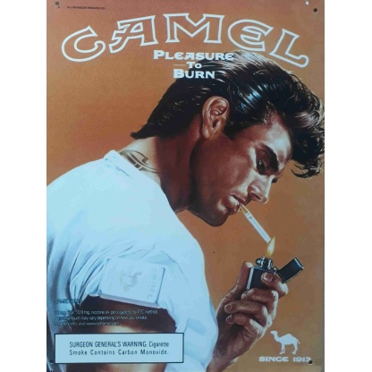 Camel cigarette metal sign