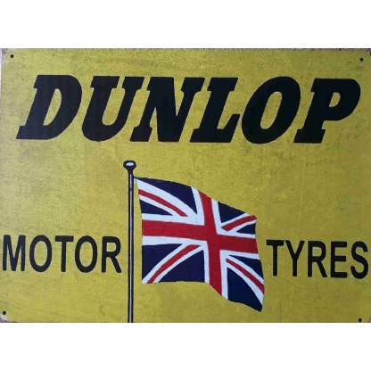 Dunlop motor tyres,  garage metal sign.
