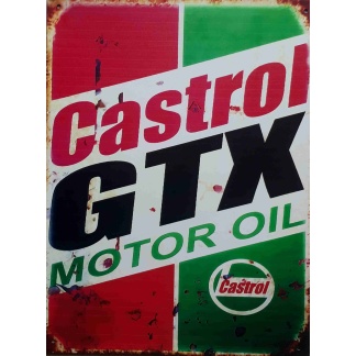 Castrol GTX  motor oil garage metal sign.