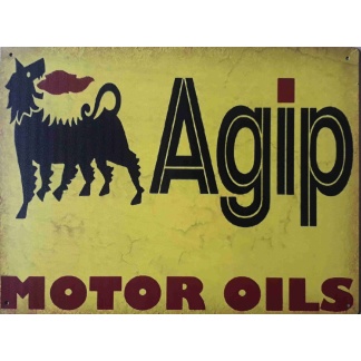 Agip motor oils garage metal sign.