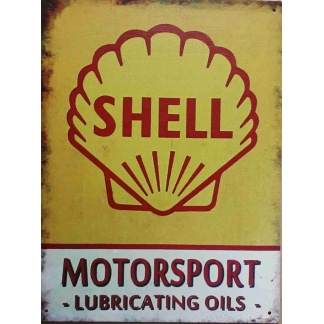 Shell motorsport lubricant  oils garage metal sign