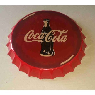 Coca-cola bottle cap metal sign.
