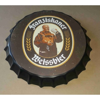 Franziskaner beer bottle cap metal sign.