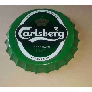 Carlsberg beer bottle cap metal sign.