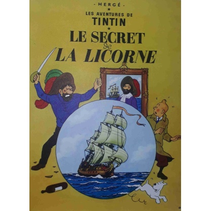 Tintin Le Secrect & La Licorne comics metal sign.
