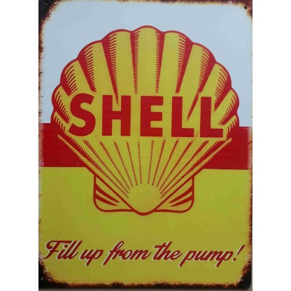 Shell, motor oil garage metal sign.