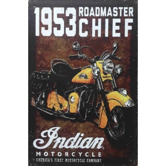 Indian motorcycle 1953 road master chief metal sign