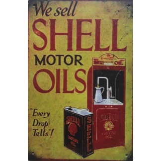 Shell Oil, motor oil garage metal sign.
