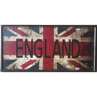 England metal sign license plate
