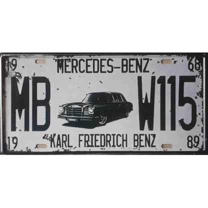Mercedes Benz, Karl Friedrich benz metal license plate