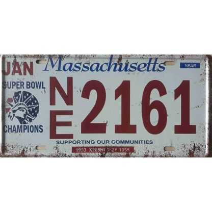 Massachusetts metal license plate