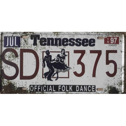 Tennessee metal license plate