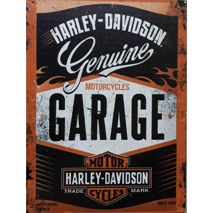 Harley-Davidson garage metal sign