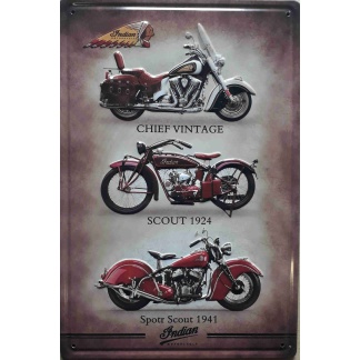 Indian motorcycle vintage style embossed metal sign