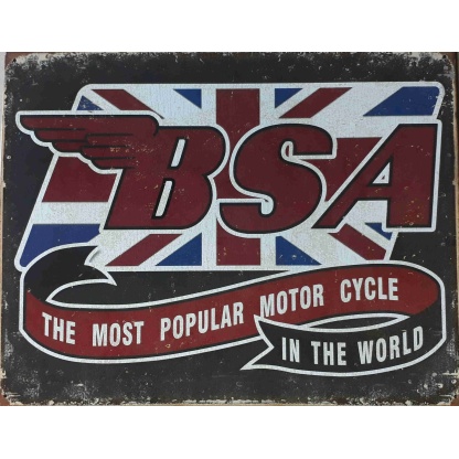 BSA motorcycle metal sign