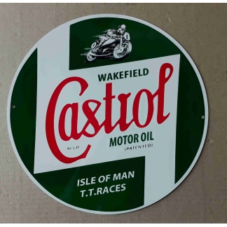 Isle of man. Castrol motor oil. Aluminium sign From UK.
