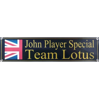 John Player Special Team Lotus. 550 GSM waterproof pvc banner from England.