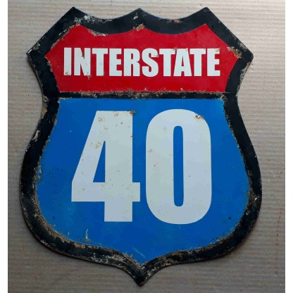 Interstate used metal sign
