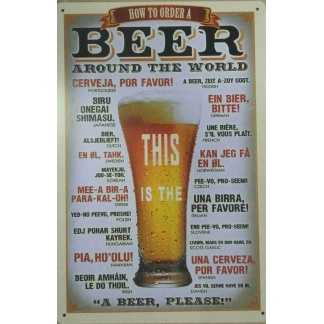 Beer,How to Order a Beer embossed metal sign