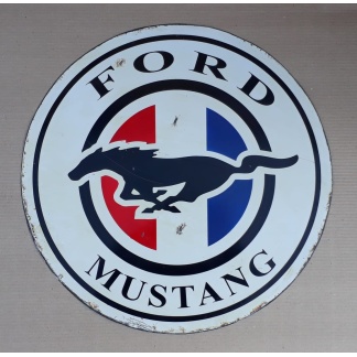 Ford Mustang oval used metal sign.